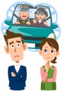 Couple`s face worried about parents driving Royalty Free Stock Photo