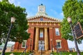 Courthouse for Knox County old brick building with pillars main entrance Royalty Free Stock Photo