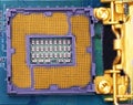 Image of a CPU socket on a computer motherboard Royalty Free Stock Photo