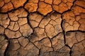 Image of cracked dry land, representing drought and climate change, lack of water and rain. Generative AI