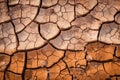 Image of cracked dry land, representing drought and climate change, lack of water and rain. Generative AI