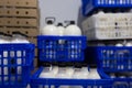 Image of crates of fresh cow's milk