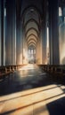 Image created from AI, Beautiful of the interior of the cathedral,Gothic style,