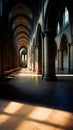 Image created from AI, Beautiful of the interior of the cathedral,Gothic style,ancient Europe