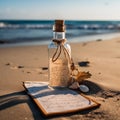 Image created from AI, beautiful love concept Romantic, love letter, love glass jar Royalty Free Stock Photo