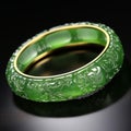 Image created with AI, carved jade bracelet,Natural Imperial Jade bracelet Royalty Free Stock Photo