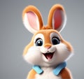 Lively Grace: 3D Illustration of a Cute Hare