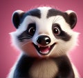 Badger Bliss: 3D Rendering Delight