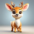 Woodland Elegance: 3D Illustration of a Cute Deer