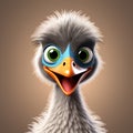 Emu Elegance: Highly Detailed 3D Rendering Royalty Free Stock Photo