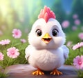 AI-Crafted Hen Delight: Detailed 3D Beauty