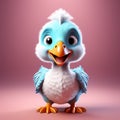 Prehistoric Charm: 3D Illustration of a Cute Dodo