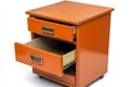 image creates an image of an orange filing cabinet, isolated on a transparent background Royalty Free Stock Photo
