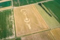 crop circles field Alsace France Royalty Free Stock Photo