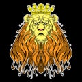 Image of crowned lion on black