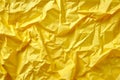 Image of Crumpled sheet of yellow paper. Texture for background usage Royalty Free Stock Photo