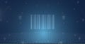 Image of cube bar code and data processing over binary coding Royalty Free Stock Photo