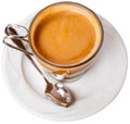 Image of cup of fresh coffee cortado on white Royalty Free Stock Photo