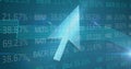 Image of a cursor with stock data floating