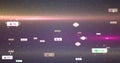 Image of cursors moving over social media icons and numbers on banners over stars on night sky