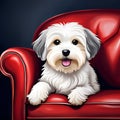 Cute havanese dog created by ai technology