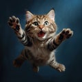 Image of a cute little cat that is cheerful smile. Pet., Generative AI, Illustration
