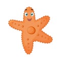 The image of a cute starfish. An emotional starfish. A cheerful smiling starfish. A funny children s character. Vector Royalty Free Stock Photo