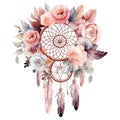 Cute watercolor Dream Catcher illustration