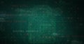Image of cyber attack warning text, padlock and data processing over circuit board Royalty Free Stock Photo