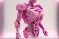 Image of cyber prosthetic of body on white background, created using generative ai technology