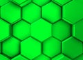 Image of 3d electric green hexagons