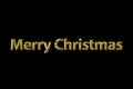 3d inscription golden words `Merry Christmas`, isolated on a black background