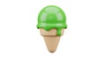 green ice cream cone with dripping glaze render Royalty Free Stock Photo