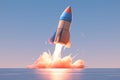 Image 3D rendering rocket signifies rapid logistics and transportation