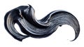 The image of a dark black paint smear on a white background is captured in high resolution, emphasizing texture and Royalty Free Stock Photo