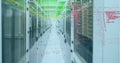 Image of data processing against computer server room Royalty Free Stock Photo