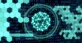 Image of data processing and binary coding over scopes scanning