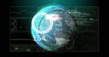 Image of data processing and diagrams over globe Royalty Free Stock Photo