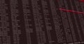 Image of data processing on grey and red computer screen Royalty Free Stock Photo