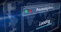 Image of data processing loading against world map Royalty Free Stock Photo