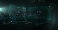 Image of data processing and mathematical equations over screens Royalty Free Stock Photo