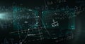 Image of data processing and mathematical equations over screens Royalty Free Stock Photo