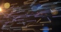 Image of data processing and network of connections with computer circuit board Royalty Free Stock Photo