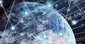 Image of data processing and network of connections over globe Royalty Free Stock Photo