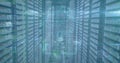 Image of data processing and online security padlock with circuit board over computer servers Royalty Free Stock Photo