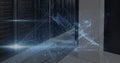 Image of data processing and online security padlock with circuit board over computer servers Royalty Free Stock Photo