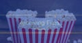 Image of data processing over boxes of popcorn Royalty Free Stock Photo
