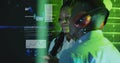 Image of data processing over diverse it engineers by computer servers Royalty Free Stock Photo