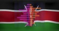 Image of data processing over flag of kenya