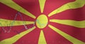 Image of data processing over flag of macedonia Royalty Free Stock Photo